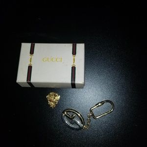 Vintage Gucci Keychain GG Two Tone